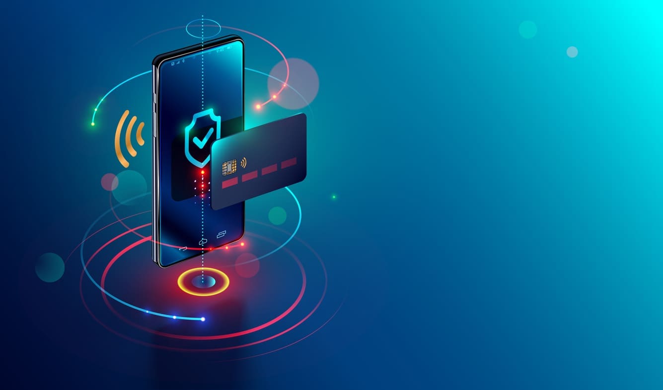 Image illustrant un smartphone connécté entrain de scanner une carte de visite à l'aide de la technologie NFC
