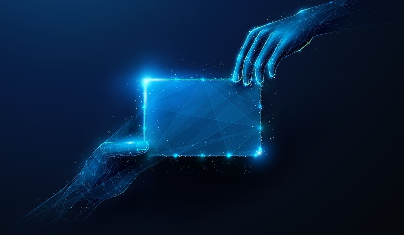 Image illustrant une Carte de Visite avec un coté futuriste pour illustrer le concept de carte de visite connecté